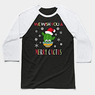 We Wish You A Merry Cactus - Cactus With A Santa Hat In A Bowl Baseball T-Shirt